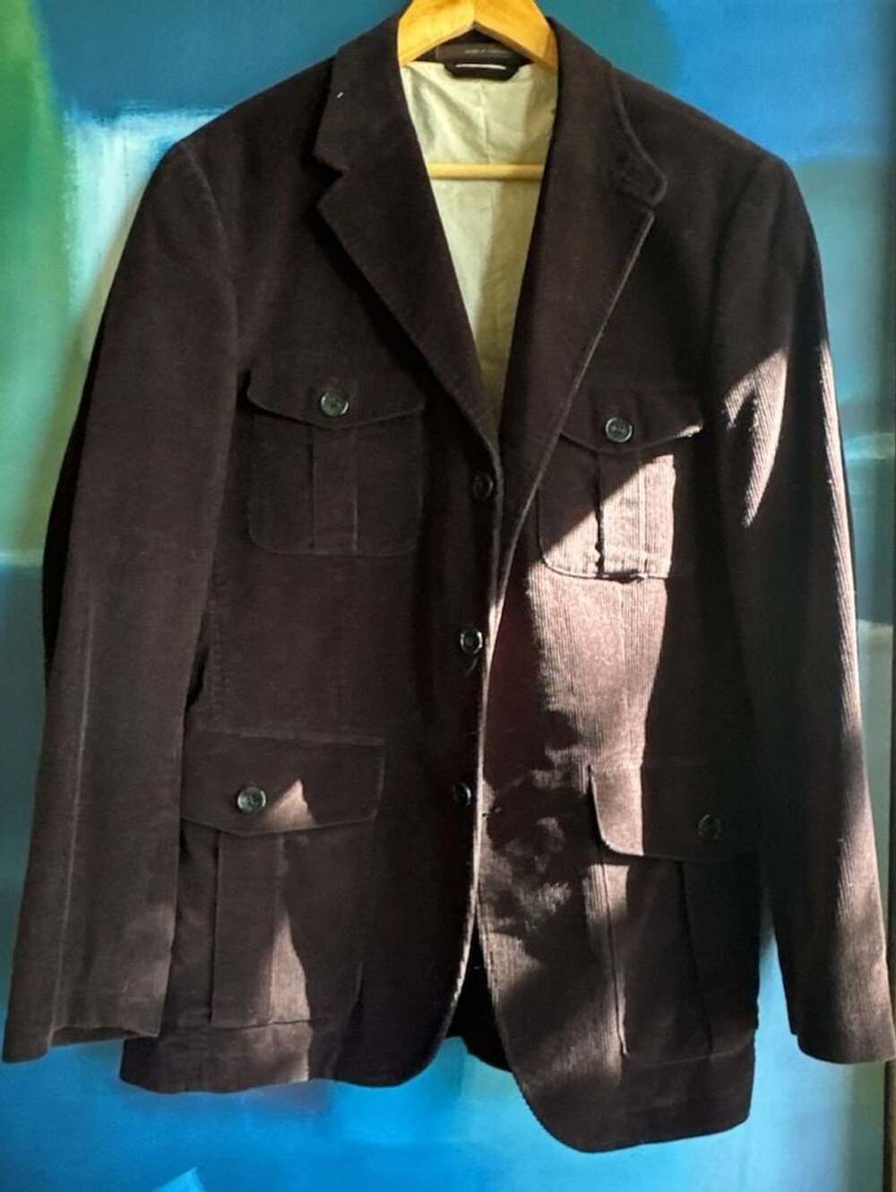 Tasso Elba Corduroy Blazer Size M 39-41 Brown Cotton